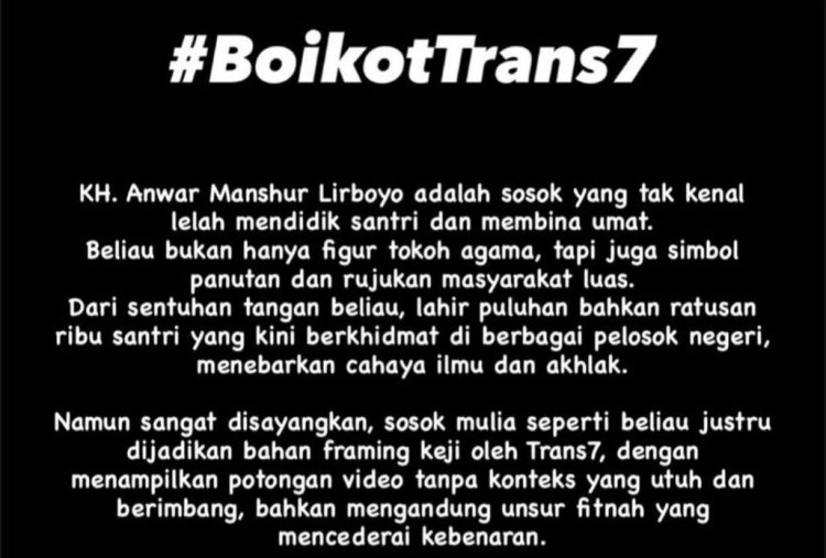 Politikus PKB Sebut Tayangan Trans7 Lecehkan Kiai