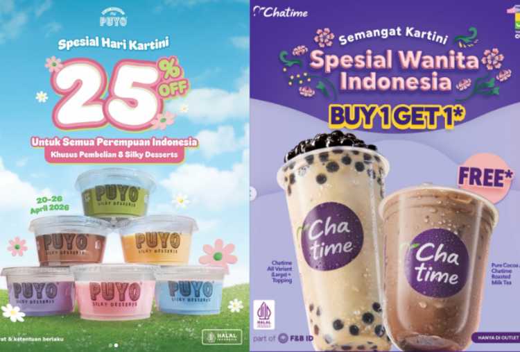 8 Promo Spesial Hari Kartini 2026 Wajib Dicoba, Ada Puyo, Chatime, hingga Yakiniku Like