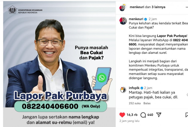 Menkeu Purbaya Buka Kanal “Lapor Pak Purbaya” untuk Aduan Bea Cukai dan Pajak