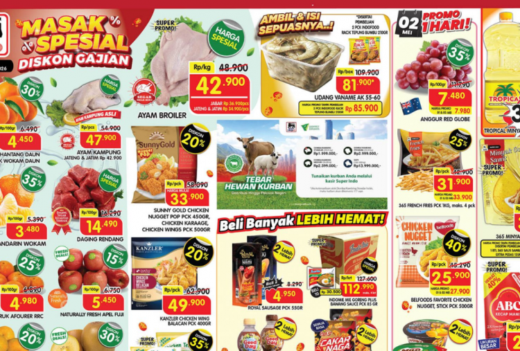 Promo Superindo Terbaru Hari Ini 3 Mei 2026, Awal Bulan Beli Minyak Rp32 Ribu