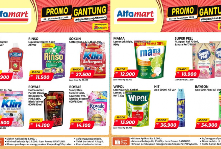 Promo JSM Alfamart Terbaru Hari Ini 6 September 2026, Super Pell hanya Rp10 Ribuan