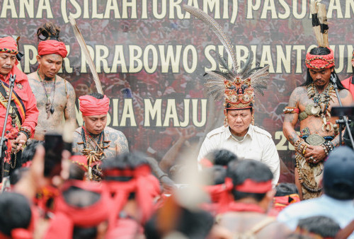 Kampanye di Pontianak, Prabowo Disambut Ribuan Pasukan Dayak Merah