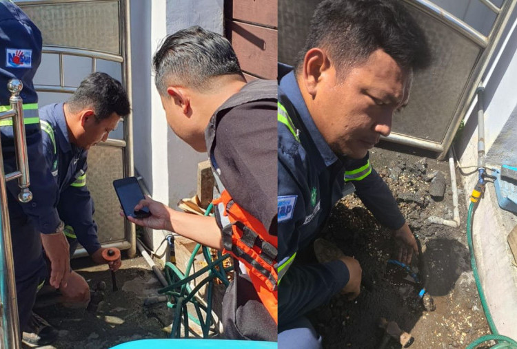 PDAM Temukan Begal Air di Surabaya Utara, Tutup Sambungan Pakai Semen, Terancam Denda Rp500 Juta