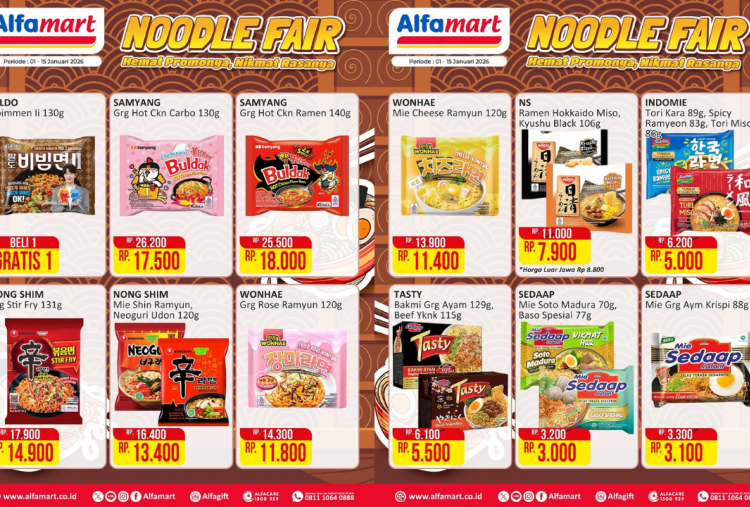 Katalog Promo JSM Alfamart Terbaru 9-11 Januari 2026, Ada Noodle Fair Samyang-Shin Ramyun Mulai Rp13 Ribuan