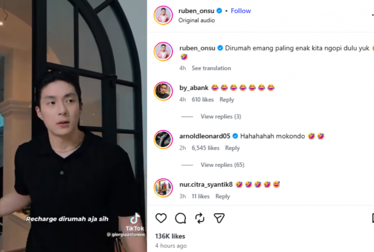 Ruben Onsu Repost Video Giorgio Antonio Bikin Konten di Rumahnya, Netizen: CEO Diroasting yang Punya Rumah