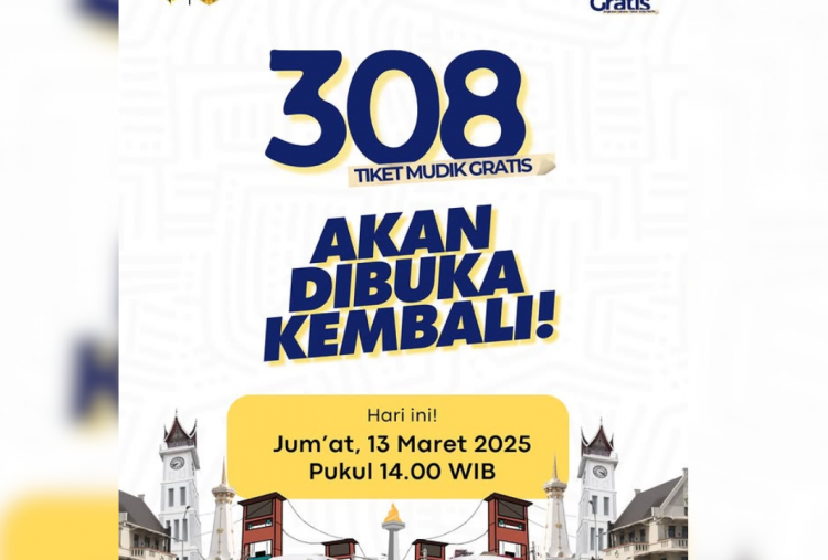 308 Tiket Mudik Gratis Lebaran 2026 Dibuka Lagi Hari Ini 14.00 WIB, Cek Kuota Keberangkatan!