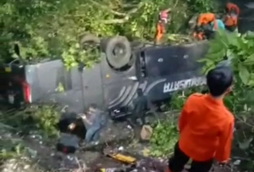 Kecelakaan Bus Pariwisata di Rajapolah, Dilaporkan 4 Orang Meninggal