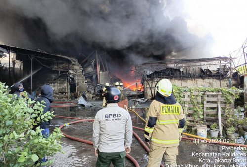 Kebakaran Lalap Pabrik Mebel dan Plastik di Kalideres, 95 Personel Damkar Dikerahkan