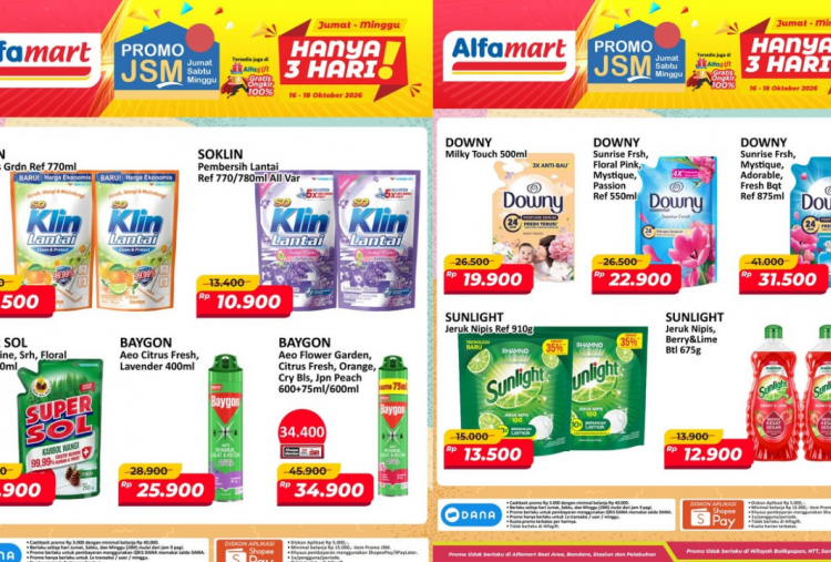 Promo JSM Alfamart Terbaru Hari Ini 18 Oktober 2026, Belanja Hemat Soklin Lantai hanya Rp9 Ribuan