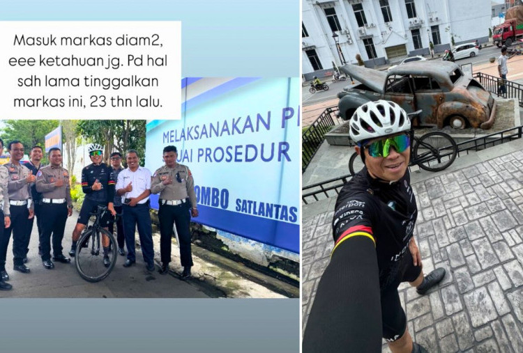 Gowes Keliling Surabaya, Mantan Kakorlantas Royke Lumowa Nostalgia ke Satpas Colombo