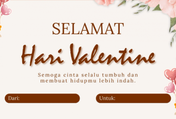 25 Contoh Kartu Ucapan Valentine 2026 Gratis Download, Desain Cantik dan Romantis untuk Pacar