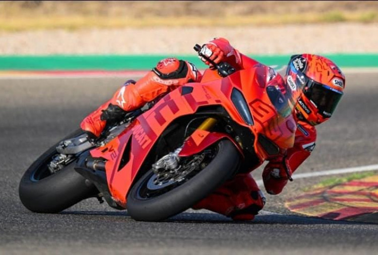 Pangkas Liburan, Marc Marquez Genjot Latihan Ducati V2 di Aragon