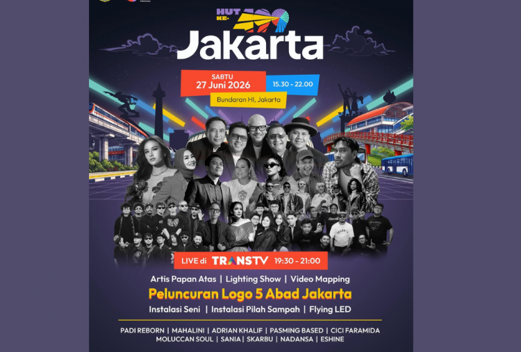 Daftar Musisi Bakal Tampil di Malam Puncak HUT ke-499 Jakarta di Bundaran HI, Ada Padi Reborn hingga Mahalini 