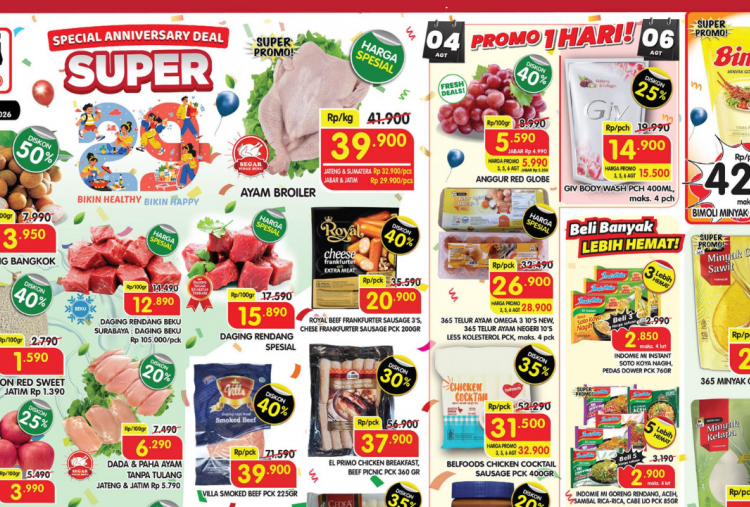 Katalog Promo Superindo Pekan Ini 3-6 Agustus 2026, Diskon Sunlight Pencuci Piring Rp12 Ribuan