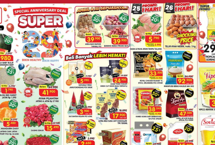 Promo JSM Superindo Terbaru 24-26 Juli 2026 Spesial Anniversary, Diskon Tropical Minyak Goreng Rp29.990
