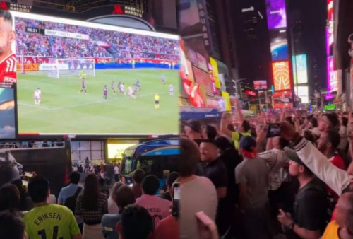 New York Red Bulls vs Inter Miami: Penasaran Debut Messi di MLS, Ribuan Orang Nobar di Times Square