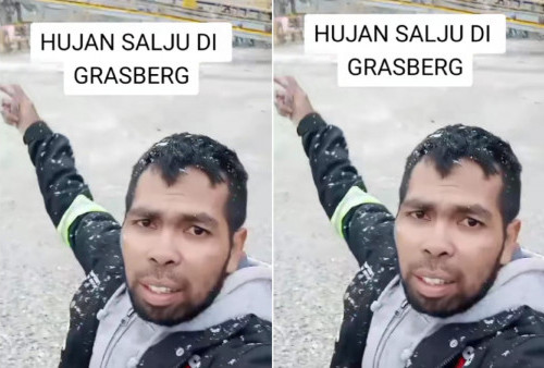 Hujan Salju di Papua, Pekerja Tambang: 'Bukan Kaleng-kaleng, Hanya Sebiji di Grasberg!