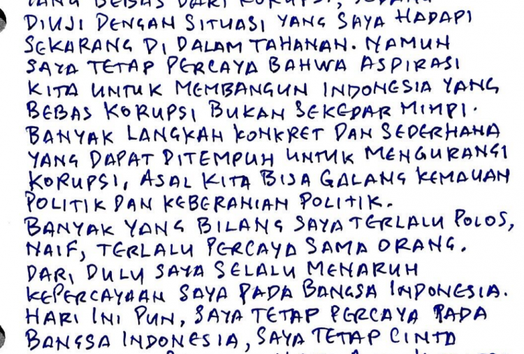 Tom Lembong Tulis Surat Lagi dari Penjara, Intip Pesannya!