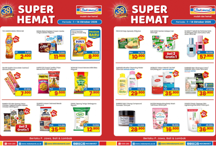 Katalog Promo Indomaret Terbaru Minggu ini 5-11 Oktober 2026, Diskon Garnier Micellar Cleansing Cuma Rp29 Ribu