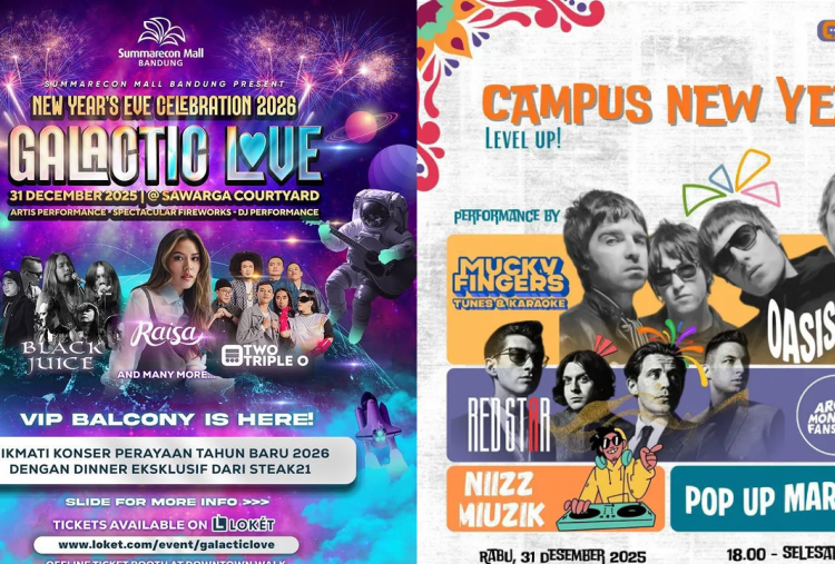8 Acara Malam Tahun Baru 2026 di Bandung, Ada Penampilan Musik hingga Kuliner 