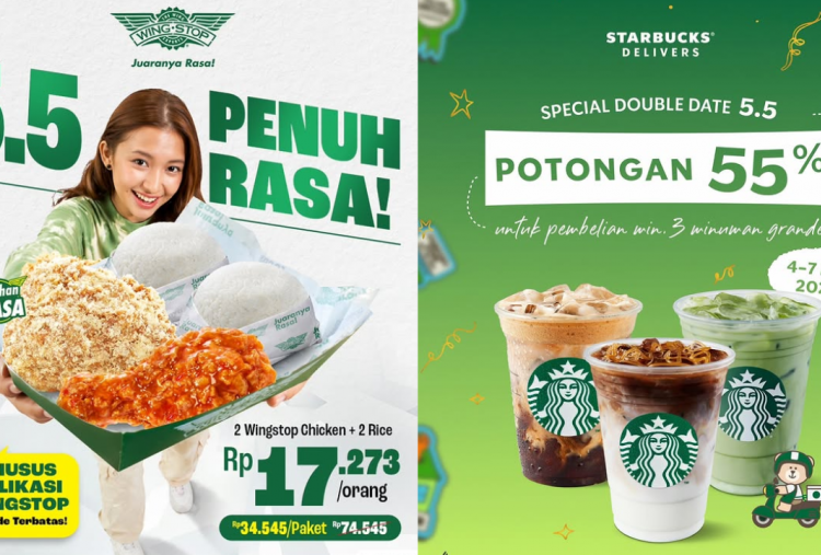 8 Promo Makanan 5.5 Mei 2026, Ada Wingstop, Strabucks, HokBen, hingga Chatime