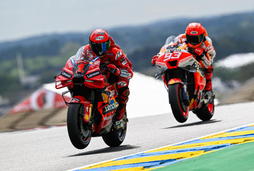 Telak! Detik-detik Francesco Bagnaia 'Asapi' Marc Marquez di Babak Kualifikasi MotoGP Prancis 2023