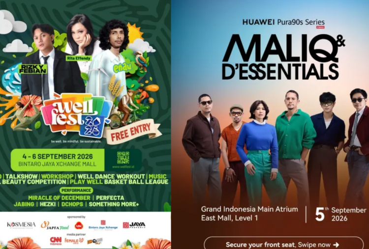 10 Konser Gratis Jabodetabek 4-6 September 2026, Karaoke Bareng Maliq & D'Essentials, Rizky Febian dan SM*SH