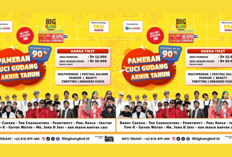 Big Bang Festival 2024 di JIExpo Kemayoran Siap Digelar 21 Desember, Suguhkan Bazar Sekaligus Festival Musik!