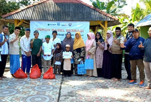 Unmuh Babel Berbagi Berkah Qurban di Pulau Nangka