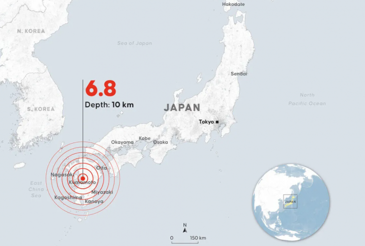 Meski Ancaman Tsunami Dicabut, Gempa Jepang M 6,8 Guncang Wilayah Barat Daya, 60 Ribu Orang Mengungsi