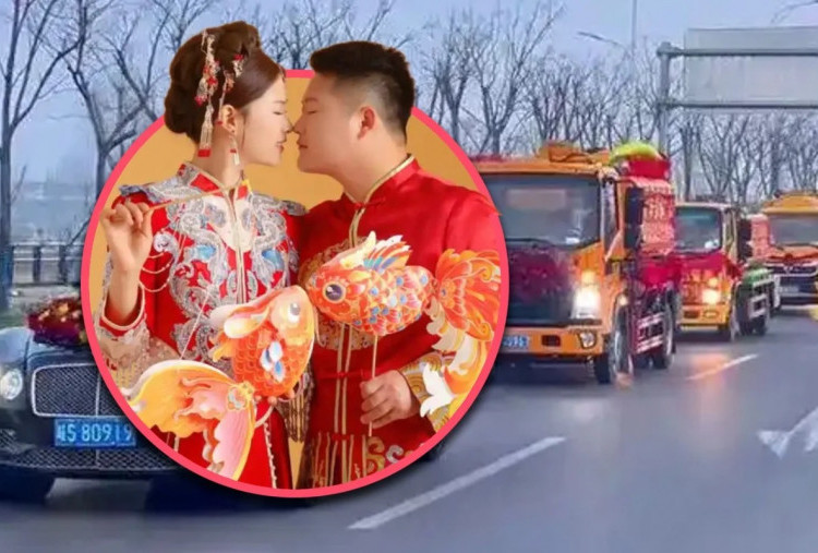 Mobil Pengantin Ini Bukan Kendaraan Mewah, tapi Truk Sedot WC