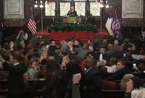 Detik-Detik Joe Biden Diprotes Pendukung Palestina saat Pidato di Gereja: Gencatan Senjata Sekarang!