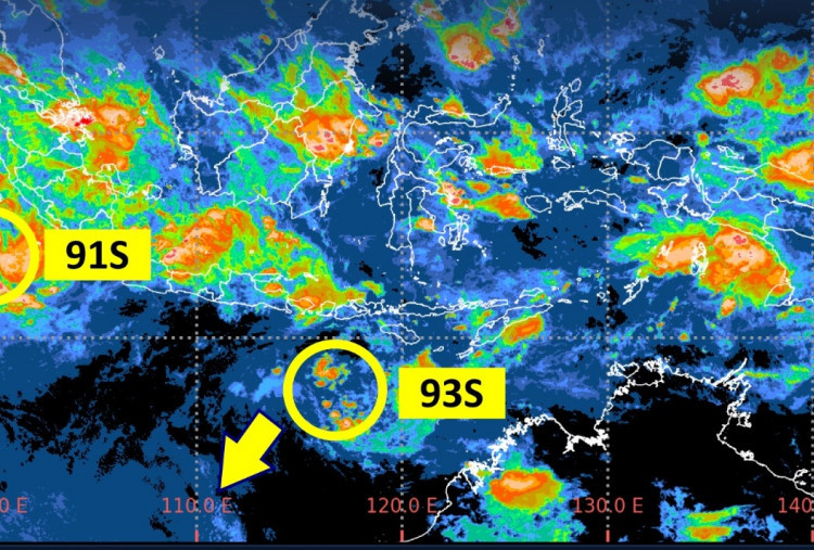 Waspada! Bibit Siklon 91S Berubah Menjadi Siklon Tropis Bakung Malam Ini