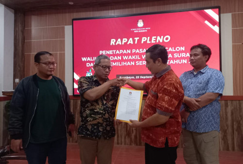 Resmi! Eri-Armuji Jadi Paslon Tunggal di Pilwali Surabaya 2024