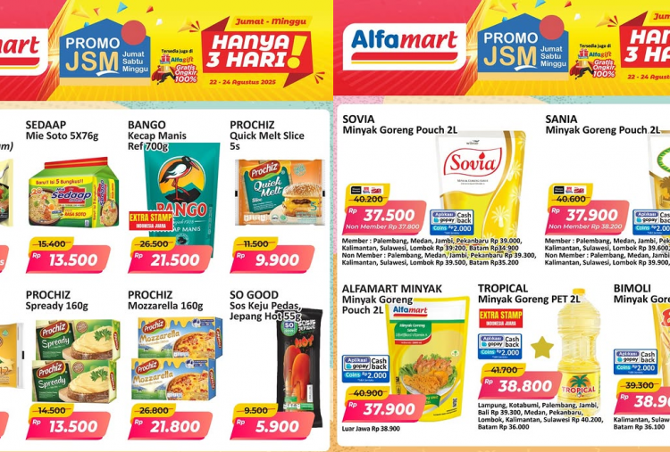 Promo JSM Alfamart Terbaru 22-24 Agustus 2025, Mie Sedaap Isi 5 Cuma Rp13 Ribuan