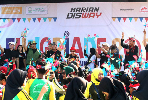 1000 Anak Antusias  Ikuti Kompetisi Permainan Tradisional Elingpiade di Kota Pasuruan