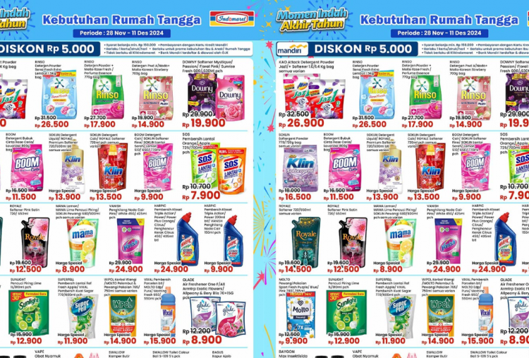 Katalog Promo JSM Indomaret Periode 6-8 Desember 2024, Detergent Pencuci Baju Mulai Rp12 Ribuan