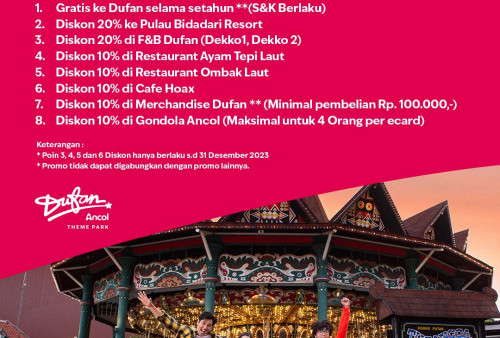 Buruan Daftar Annual Pass Dufan, Bisa Dapat Diskon Spesial Restoran hingga Liburan di Pulau Bidadari