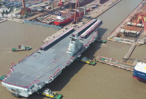 Fujian Kapal Perang Terbesar Tiongkok Diluncurkan, Bikin Amerika Makin Ciut