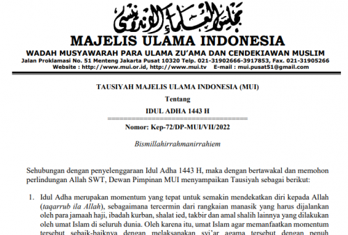 MUI Terbitkan Tausyiah Idul Adha 1443 H, Ada Panduan Hewan Kurban Ditengah Kondisi Wabah PMK
