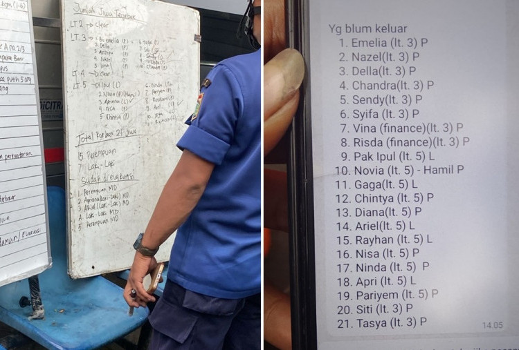 Beredar Daftar Nama Korban yang Masih Terjebak di Kebakaran Gedung Kemayoran, Ada yang Belum Keluar Gedung