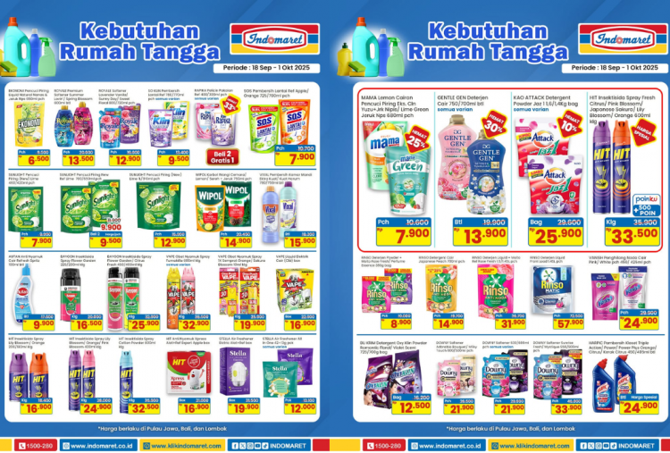 Katalog Promo Indomaret Minggu ini 29 September-5 Oktober 2025, Diskon Sabun Pencuci Piring Cuma Rp7 Ribuan!