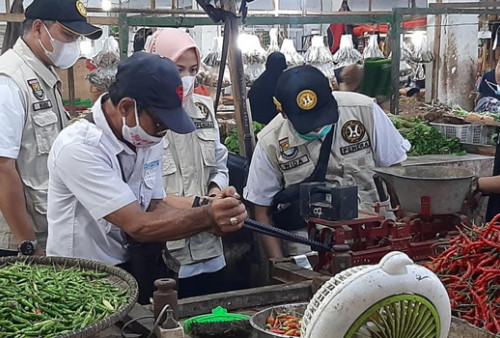 Sidak Tera di Pasar-pasar, Disperindag Tangerang Pastikan Timbangan Sesuai Standar