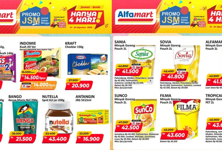 Katalog Promo JSM Alfamart 21-23 Agustus 2026, Diskon Akhir Pekan Kecap Bango Rp12 Ribuan