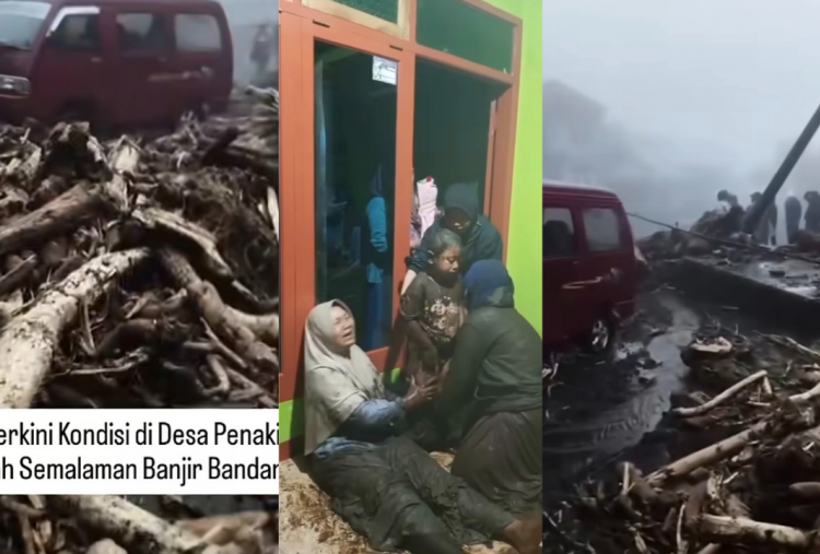 Pasca Banjir Bandang Pemalang, Jalanan Penuh Gelondongan Kayu Berserakan