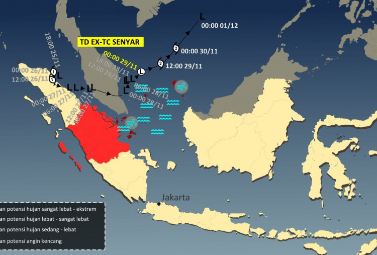 BMKG: Ex Siklon Tropis Senyar Bisa Menguat Kembali, Sumatera Waspada 