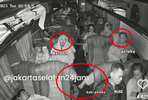 Pencurian Laptop Penumpang Bus Sinar Jaya Terekam Kamera