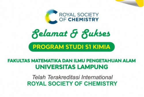 Perdana di Luar Pulau Jawa, Prodi Kimia FMIPA Unila Raih Akreditasi Internasional RSC