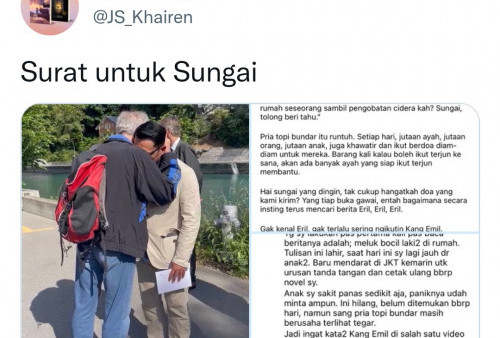 Tulisan Novelis JS Khairen yang Gambarkan Pencarian Ridwan Kamil Atas Putranya Eril Bikin Baper Netizen