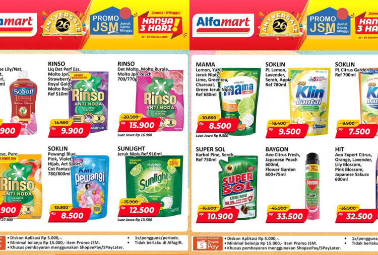 Katalog Promo JSM Alfamart Hari Ini 4 Oktober 2025, Serbu Mama Lemon Cuma Rp8 Ribuan!